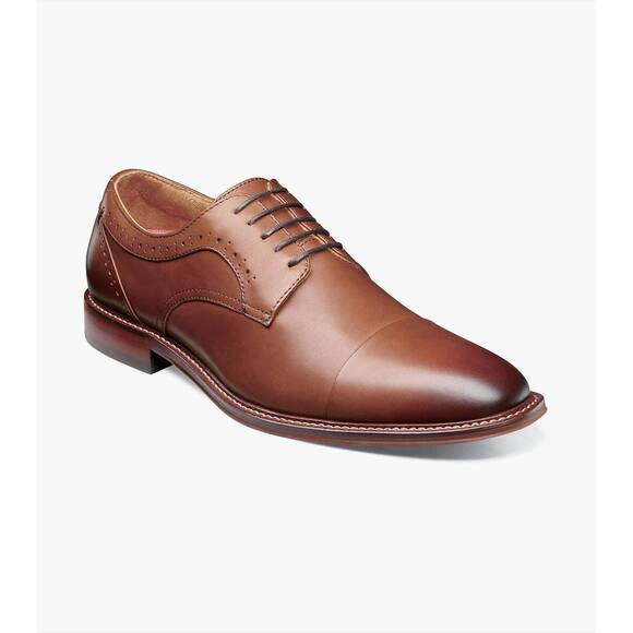 NEW STACY ADAMS men\'s maddox cap toe oxfords in chocolate main image 5